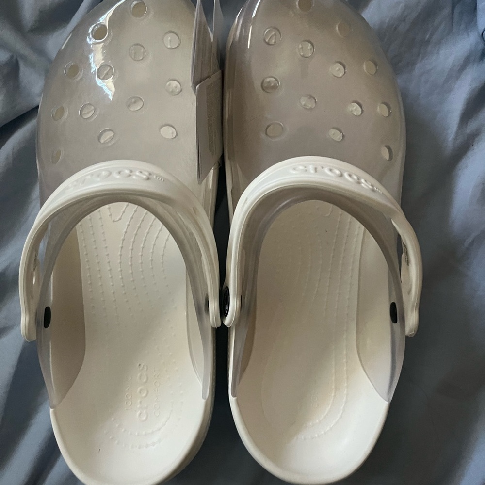Brand new white/clear crocs
